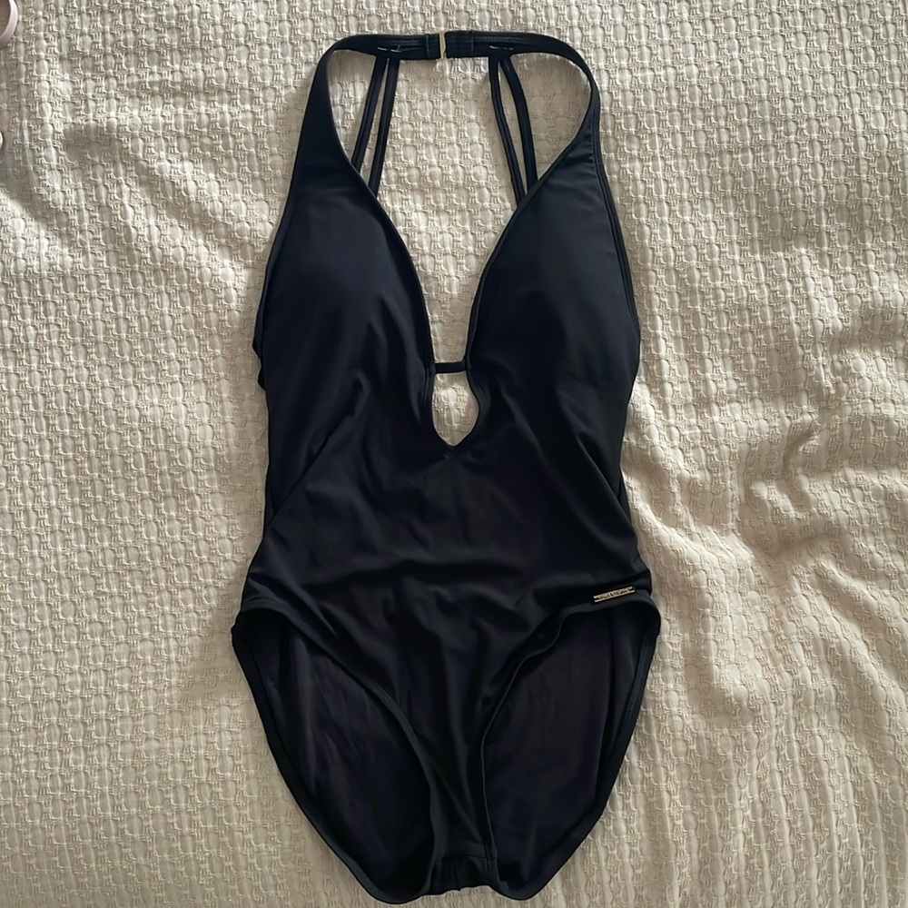 Black one piece, backless, size 14